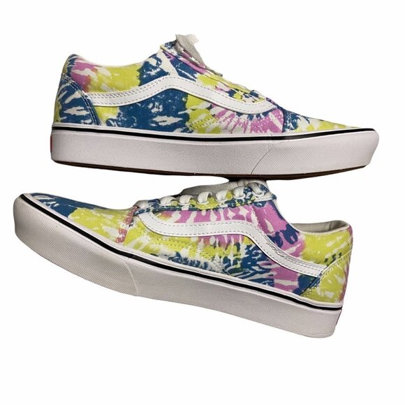 Unisex Vans Comfycush Old Skool Tie Dye Colorful Sneakers- size 10 - Picture 1 of 13